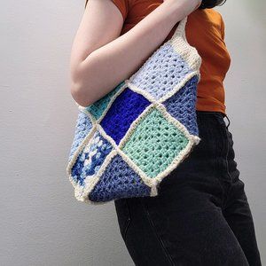 Crochet Patchwork Granny Square Tote